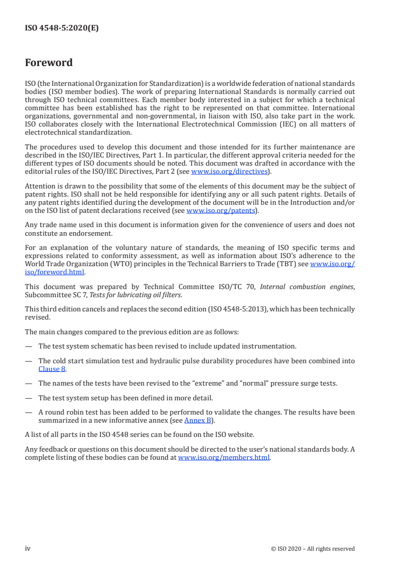 ISO 4548-5:2020 ISO 4548-5:2020 - Methods of test for full-flow lubricating oil filters for internal combustion engines — Part 5: Test for hydraulic pulse durability/9/2020 - Page 4 preview