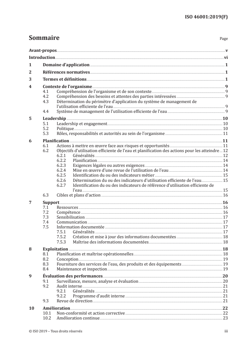 ISO 46001:2019 ISO 46001:2019 - Systèmes de management de l'utilisation efficiente de l'eau — Exigences et recommandations d'utilisation/21/2019 - Page 3 preview