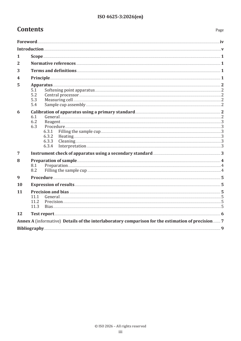 ISO 4625-3:2026 ISO 4625-3:2026 - Binders for paints and varnishes — Determination of softening point — Part 3: Cup method (without a ball) - Page 3 preview