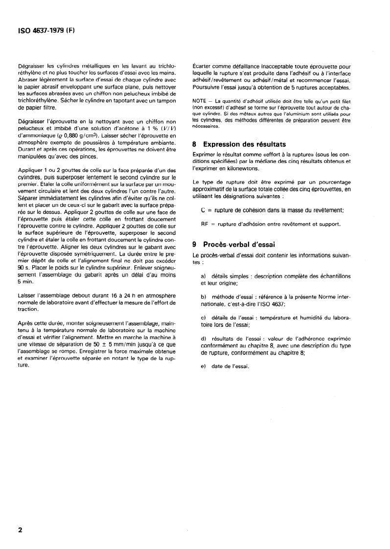 ISO 4637:1979 ISO 4637:1979 - Supports textiles revêtus de caoutchouc — Détermination de l'adhérence du caoutchouc au textile — Méthode par traction directe/1/1979 - Page 4 preview