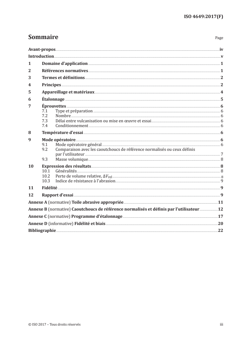 ISO 4649:2017 ISO 4649:2017 - Caoutchouc vulcanisé ou thermoplastique — Détermination de la résistance à l'abrasion à l'aide d'un dispositif à tambour tournant/4/2017 - Page 3 preview