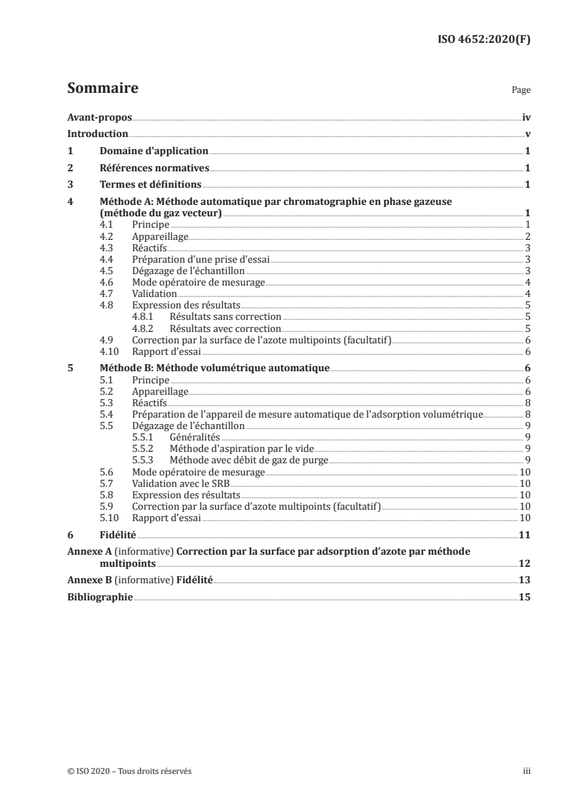 ISO 4652:2020 ISO 4652:2020 - Ingrédients de mélange du caoutchouc — Noir de carbone — Détermination de la surface spécifique par méthodes par adsorption d'azote — Modes opératoires à un point de mesure/23/2020 - Page 3 preview