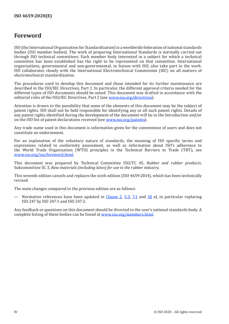 ISO 4659:2020 ISO 4659:2020 - Styrene-butadiene rubber (carbon black or carbon black and oil masterbatches) — Evaluation procedure/18/2020 - Page 4 preview