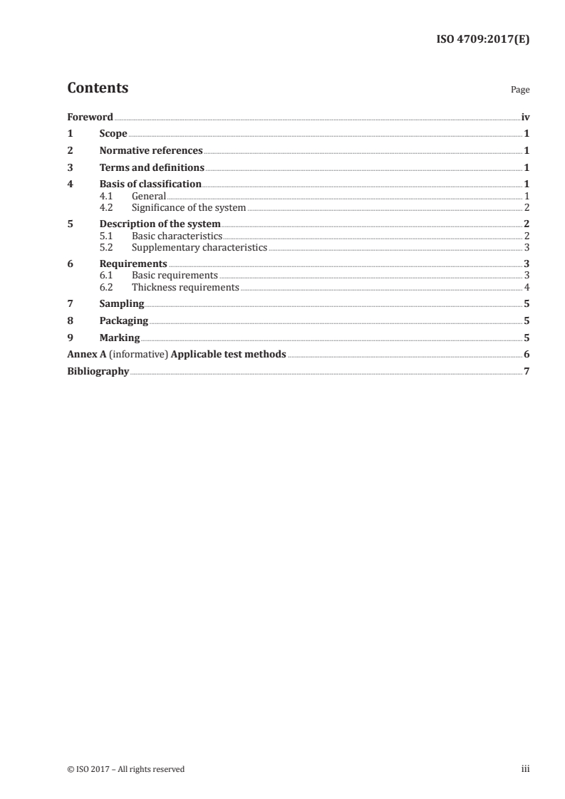 ISO 4709:2017 ISO 4709:2017 - Composition cork — Gasket material — Classification system, requirements, sampling, packaging and marking/3/2017 - Page 3 preview