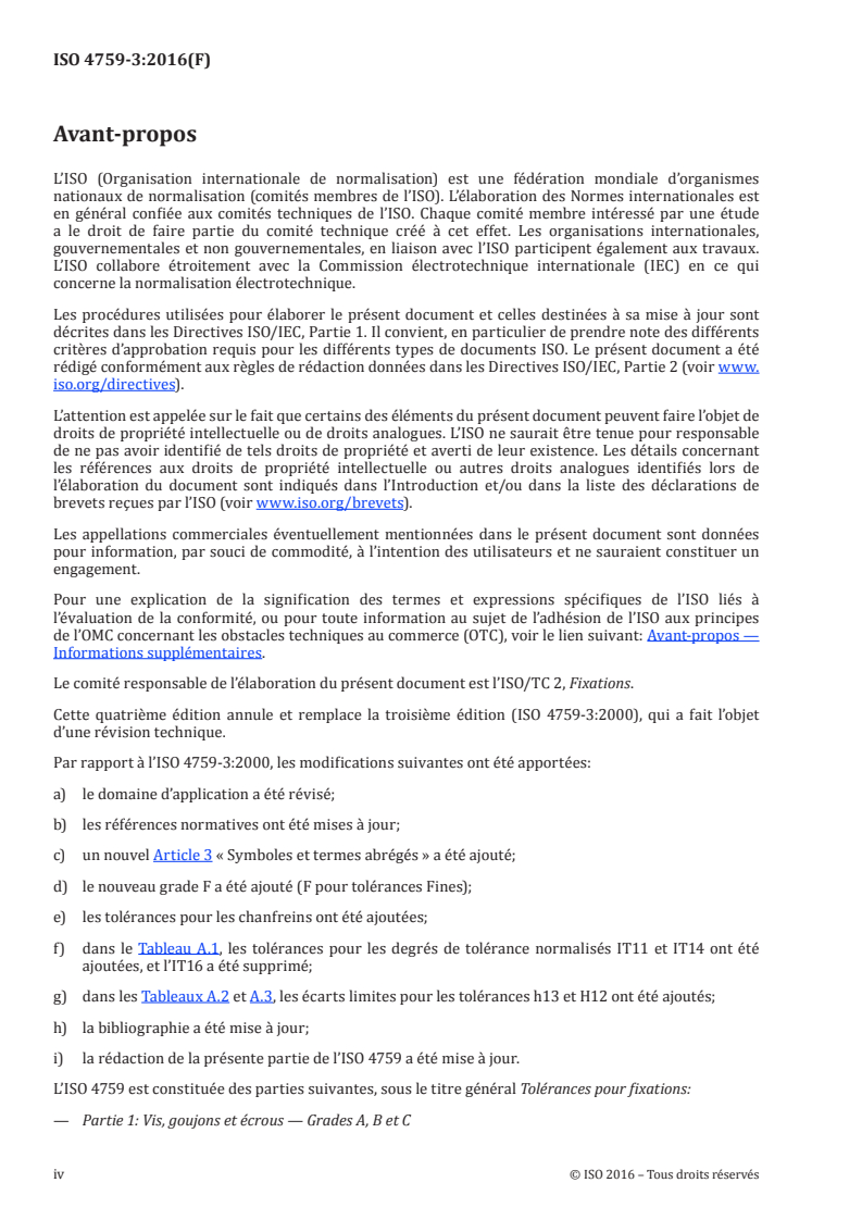 ISO 4759-3:2016 ISO 4759-3:2016 - Tolérances pour fixations — Partie 3: Rondelles pour vis et écrous — Grades A, C et F/1/2016 - Page 4 preview