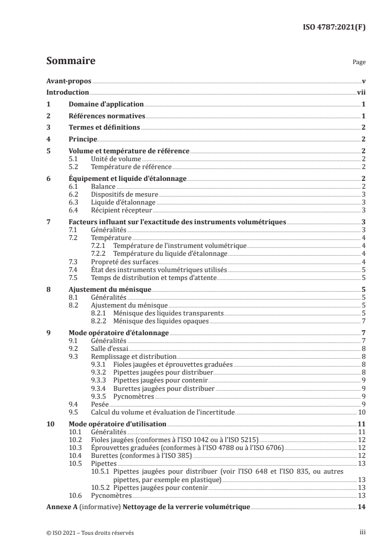 ISO 4787:2021 ISO 4787:2021 - Verrerie et matériel en plastique de laboratoire — Instruments volumétriques — Méthodes d'essai de la capacité et d'utilisation
Released:11/22/2021 - Page 3 preview