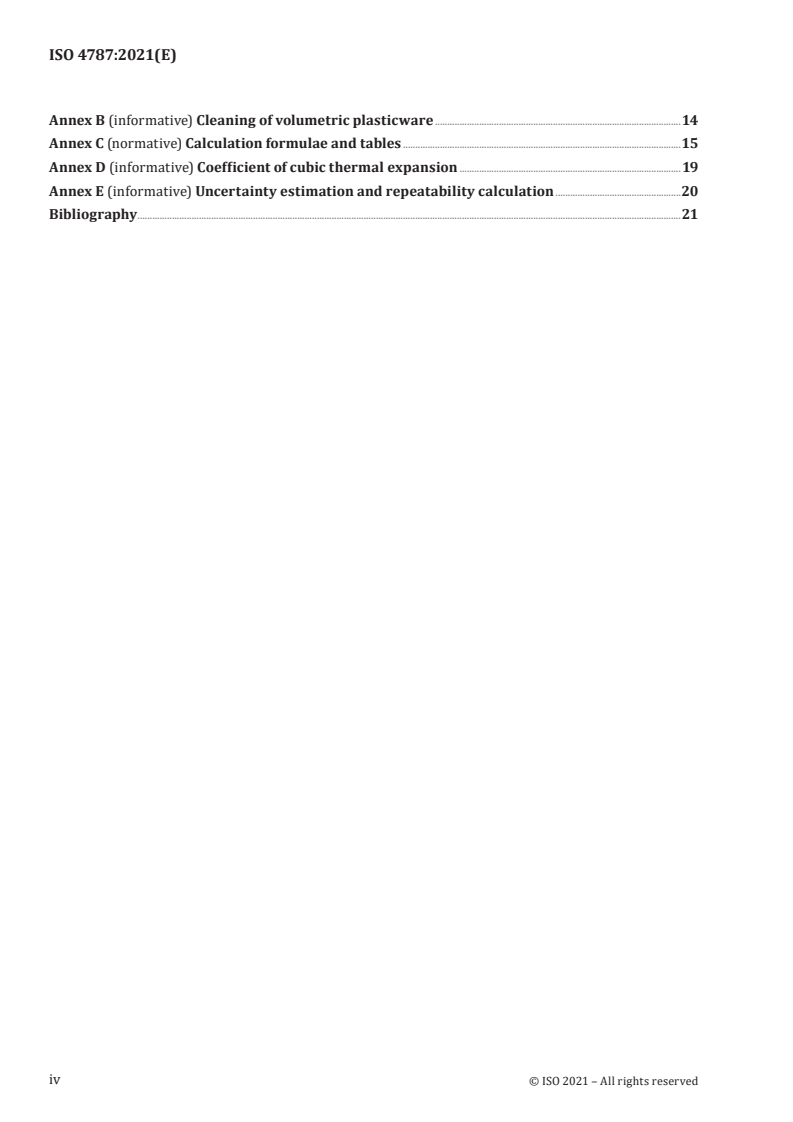 ISO 4787:2021 ISO 4787:2021 - Laboratory glass and plastic ware — Volumetric instruments — Methods for testing of capacity and for use
Released:11/22/2021 - Page 4 preview