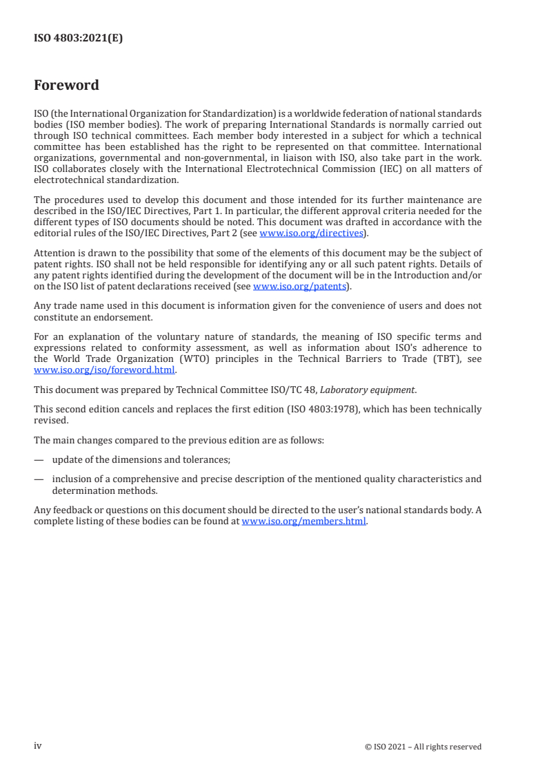 ISO 4803:2021 ISO 4803:2021 - Laboratory glassware — Borosilicate glass tubing
Released:10/8/2021 - Page 4 preview