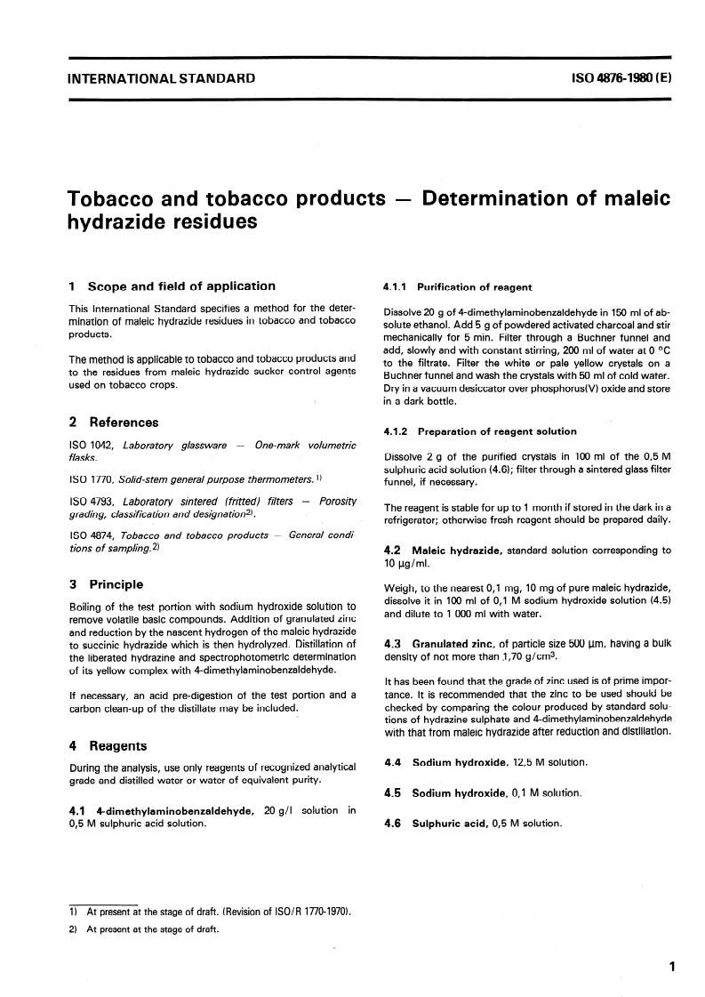 SIST ISO 4876:1995 ISO 4876:1980 - Tobacco and tobacco products — Determination of maleic hydrazide residues/1/1980 - Page 3 preview