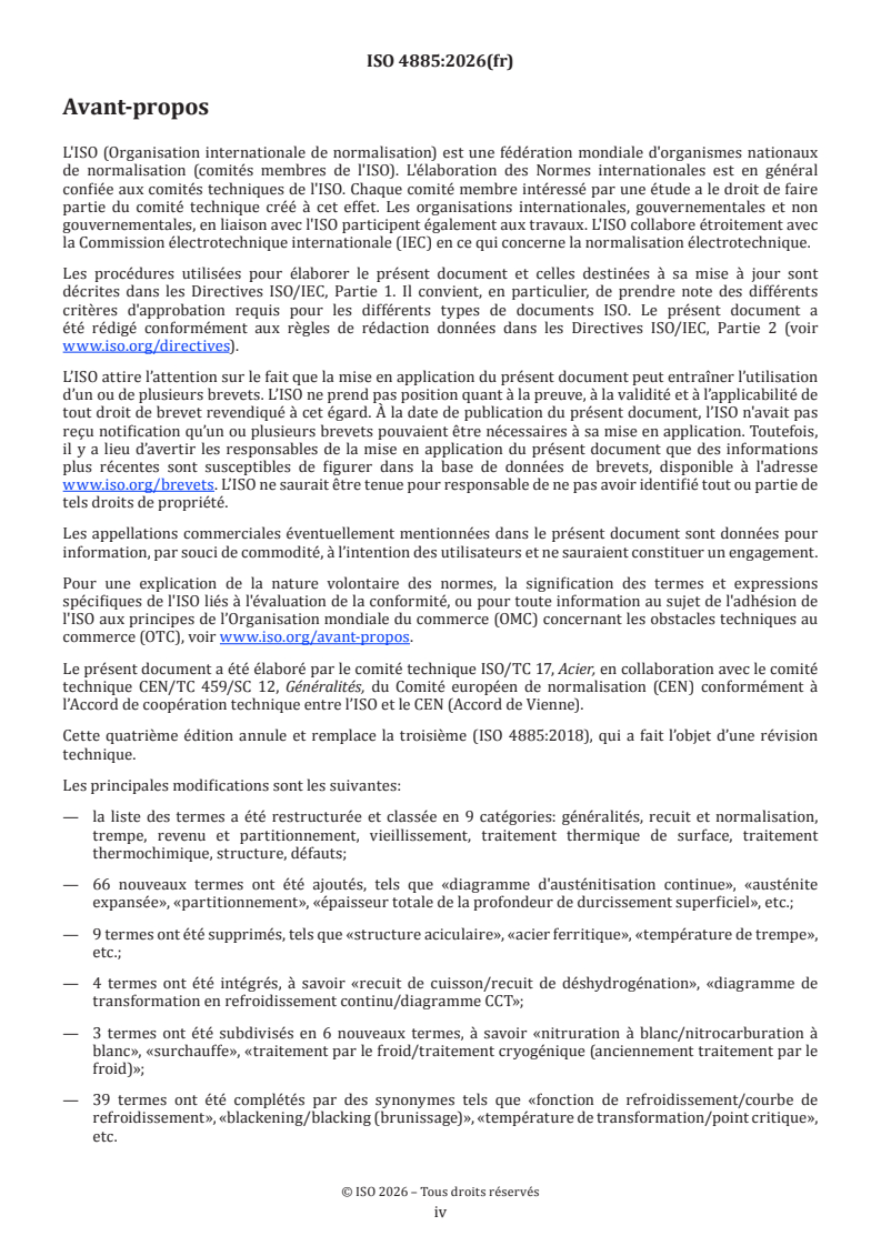 ISO 4885:2026 ISO 4885:2026 - Matériaux ferreux — Traitements thermiques — Vocabulaire - Page 4 preview