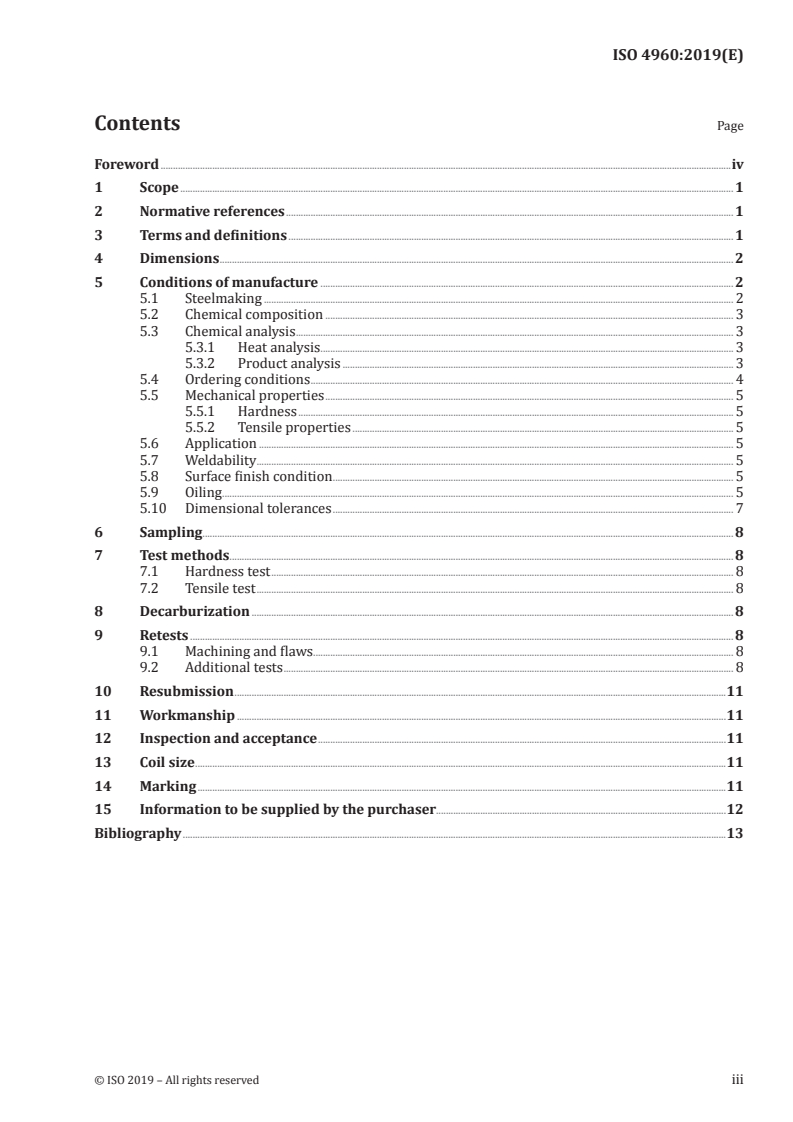 ISO 4960:2019 ISO 4960:2019 - Steel strip, cold-reduced with a mass fraction of carbon over 0,25 %/23/2019 - Page 3 preview