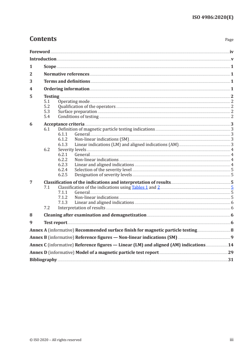 ISO 4986:2020 ISO 4986:2020 - Steel and iron castings — Magnetic particle testing/11/2020 - Page 3 preview