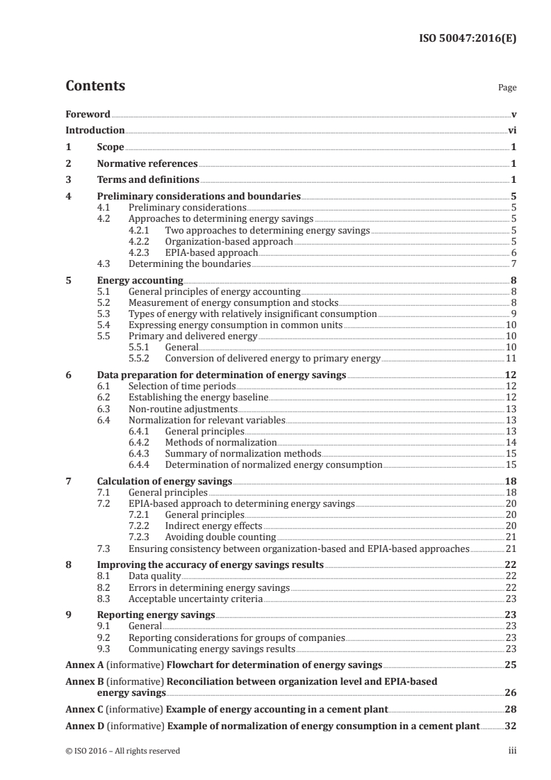 ISO 50047:2016 ISO 50047:2016 - Energy savings — Determination of energy savings in organizations/27/2016 - Page 3 preview