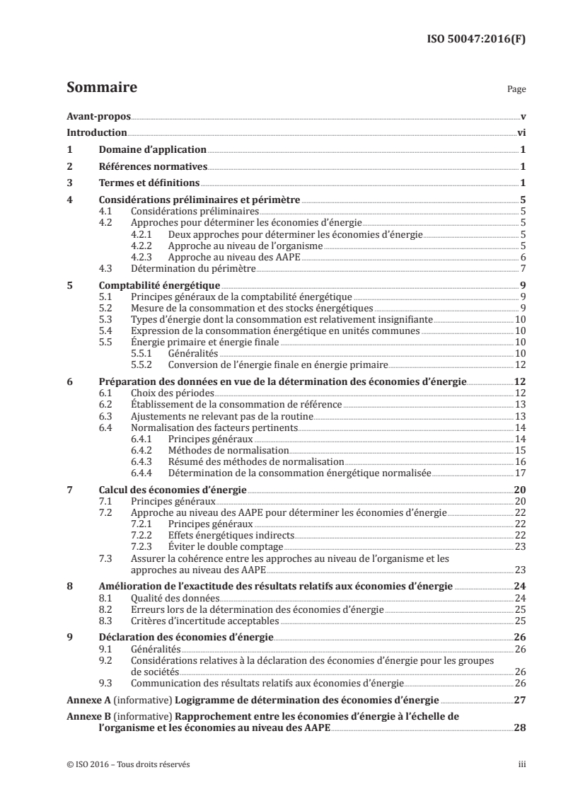 ISO 50047:2016 ISO 50047:2016 - Économies d'énergie — Détermination des économies d'énergie dans les organismes/27/2016 - Page 3 preview
