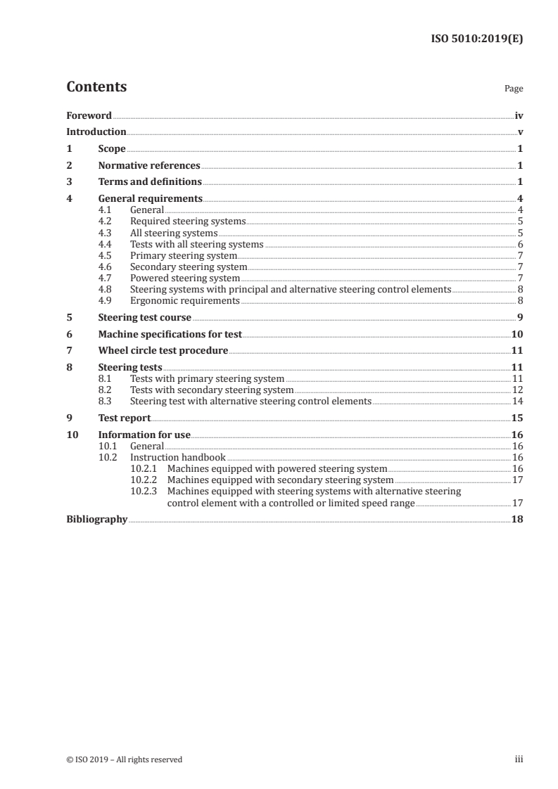 ISO 5010:2019 ISO 5010:2019 - Earth-moving machinery — Wheeled machines — Steering requirements/22/2019 - Page 3 preview