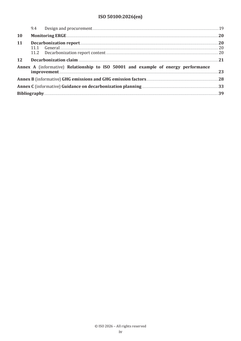 ISO 50100:2026 ISO 50100:2026 - Energy management systems and energy savings — Decarbonization — Requirements with guidance for use - Page 4 preview