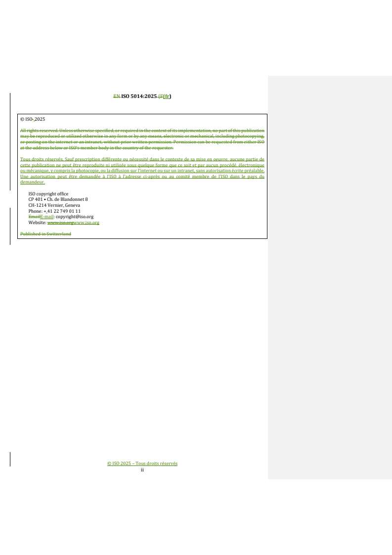 ISO 5014:2025 REDLINE ISO 5014:2025 - Produits réfractaires façonnés denses et isolants — Détermination du module de rupture à température ambiante
Released:17. 11. 2025