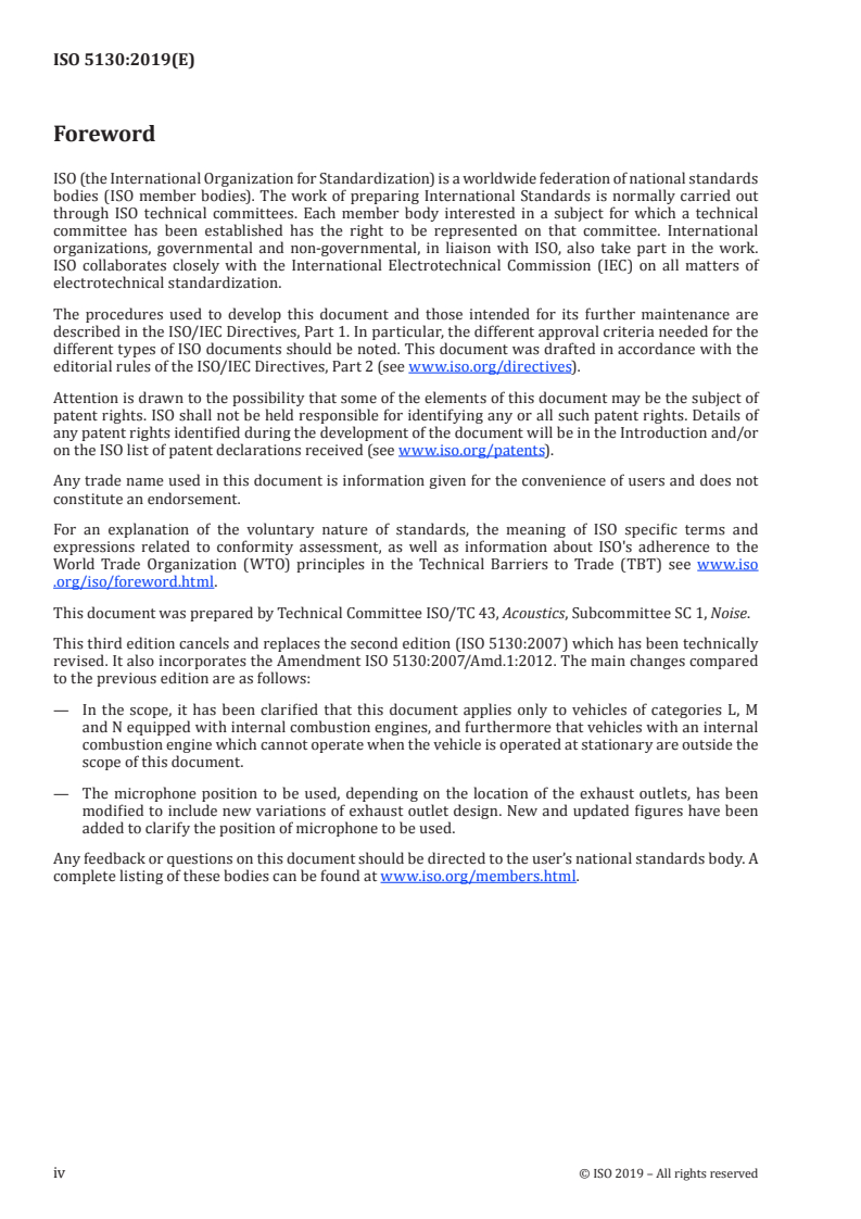 ISO 5130:2019 ISO 5130:2019 - Acoustics — Measurements of sound pressure level emitted by stationary road vehicles/12/2019 - Page 4 preview