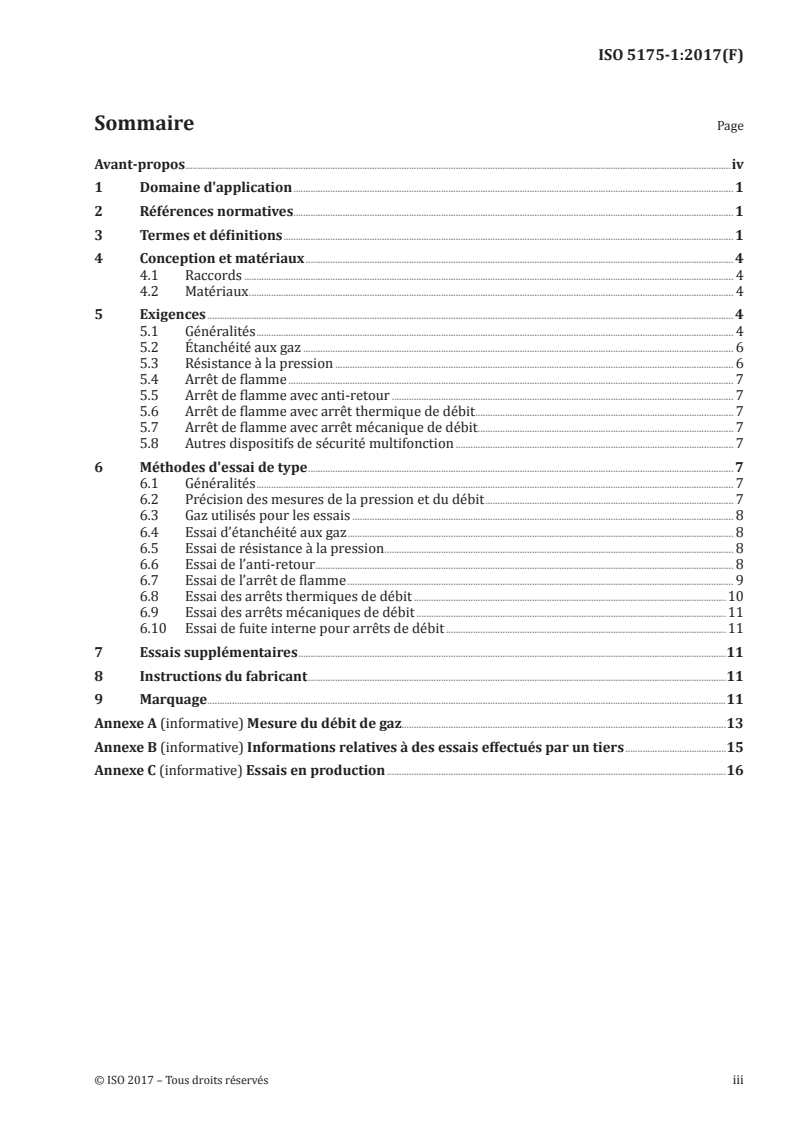 ISO 5175-1:2017 ISO 5175-1:2017 - Matériel de soudage au gaz — Dispositifs de sécurité — Partie 1: Dispositifs avec arrêt de flamme/12/2017 - Page 3 preview
