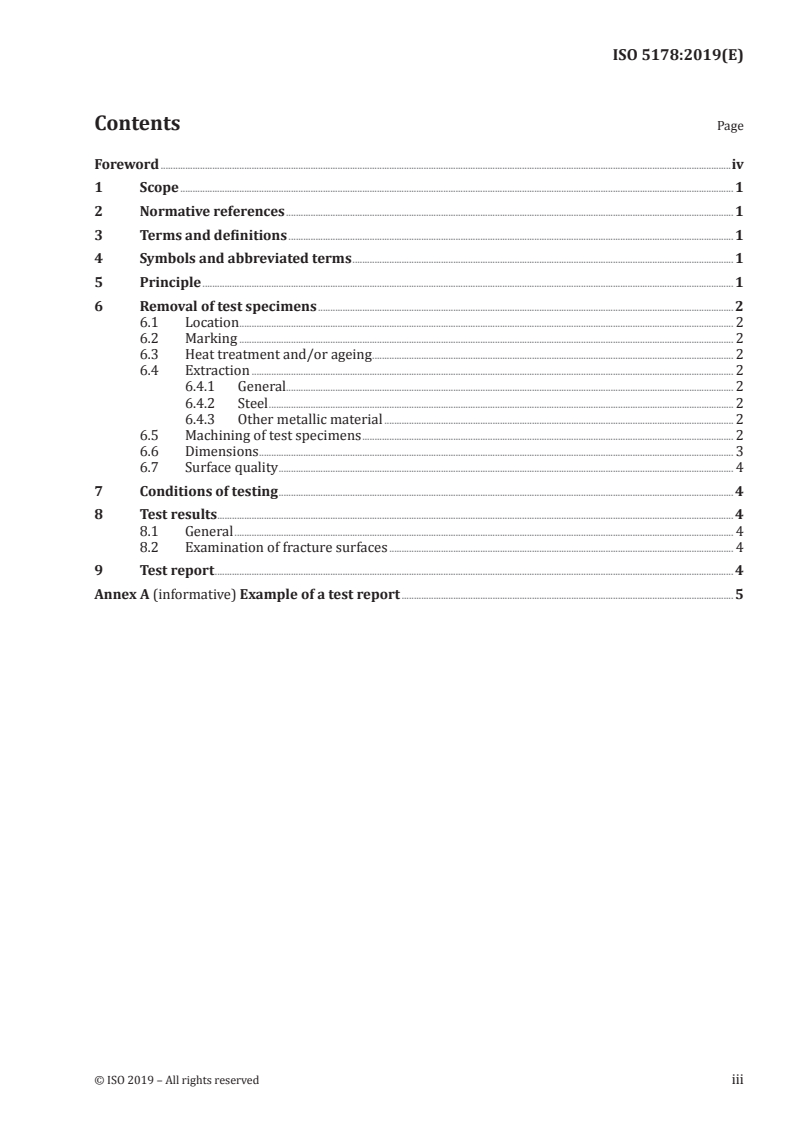 ISO 5178:2019 ISO 5178:2019 - Destructive tests on welds in metallic materials — Longitudinal tensile test on weld metal in fusion welded joints/30/2019 - Page 3 preview