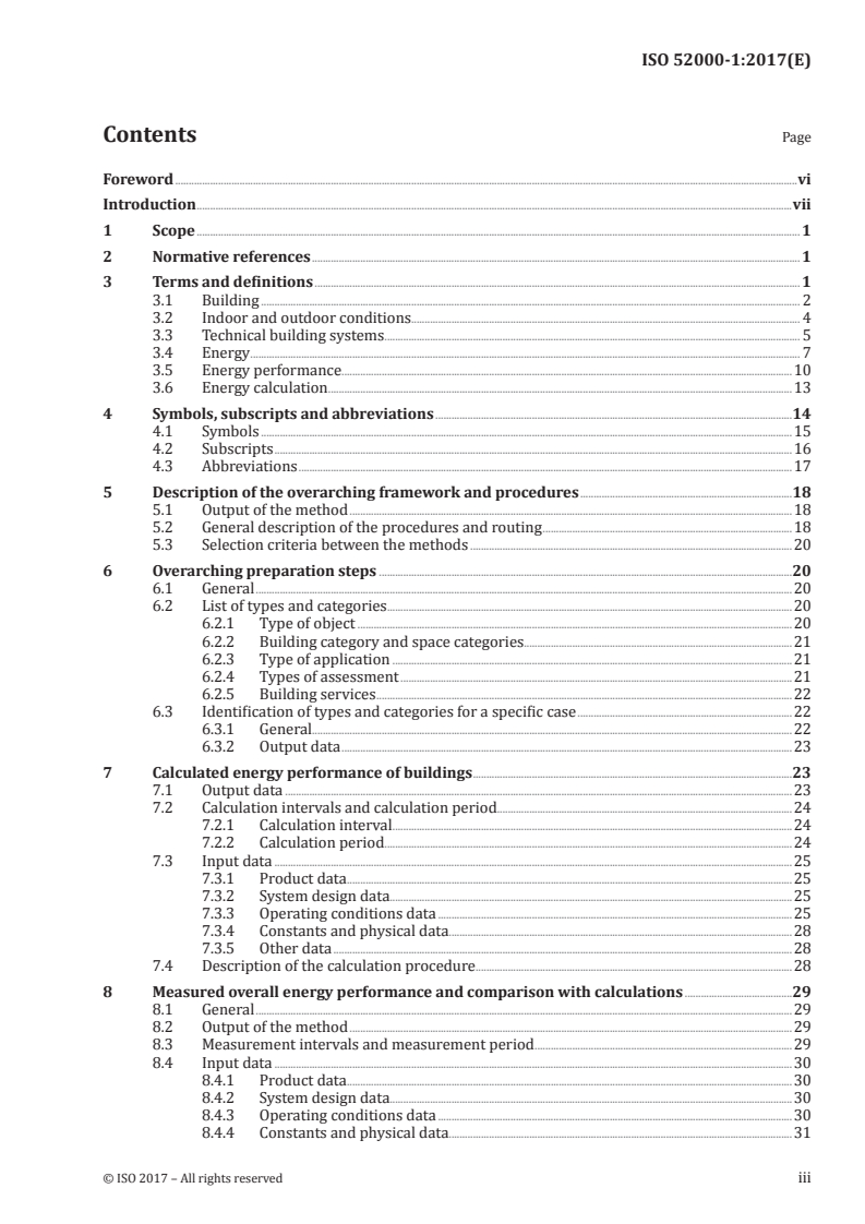 ISO 52000-1:2017 ISO 52000-1:2017 - Energy performance of buildings — Overarching EPB assessment — Part 1: General framework and procedures/21/2017 - Page 3 preview
