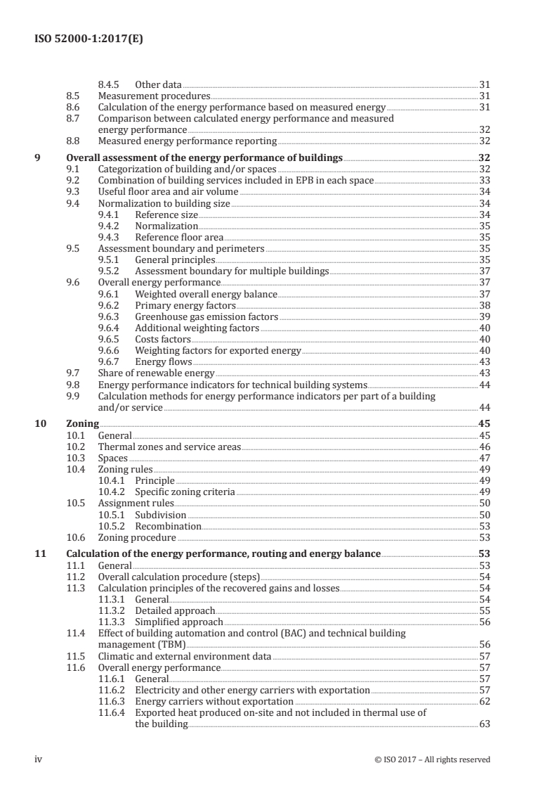 ISO 52000-1:2017 ISO 52000-1:2017 - Energy performance of buildings — Overarching EPB assessment — Part 1: General framework and procedures/21/2017 - Page 4 preview