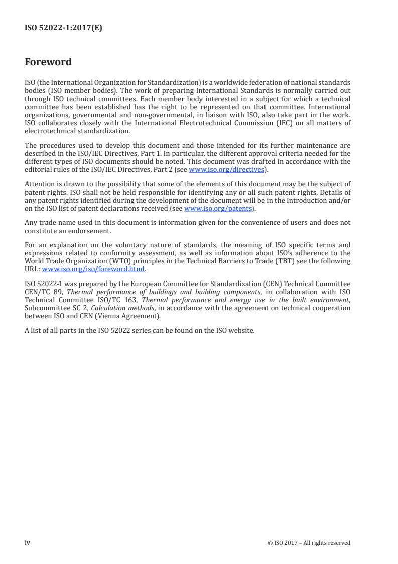ISO 52022-1:2017 ISO 52022-1:2017 - Energy performance of buildings — Thermal, solar and daylight properties of building components and elements — Part 1: Simplified calculation method of the solar and daylight characteristics for solar protection devices combined with glazing/21/2017 - Page 4 preview