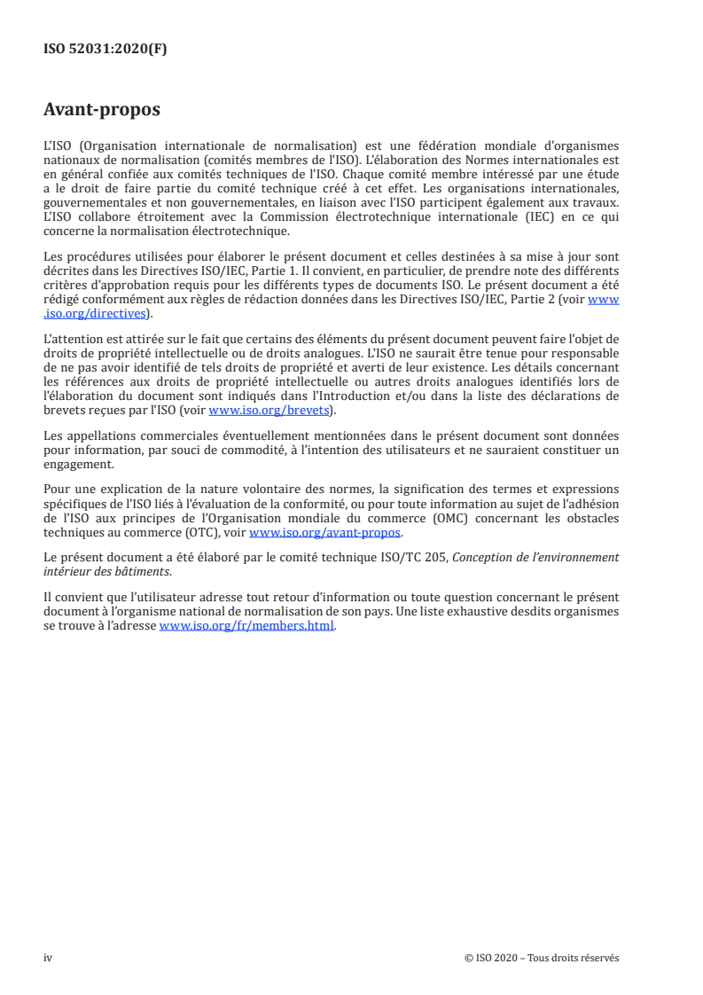 ISO 52031:2020 ISO 52031:2020 - Performance énergétique des bâtiments — Méthode de calcul des besoins énergétiques et des rendements des systèmes — Systèmes d'émission (de chaleur et de froid) dans les locaux
Released:4/14/2020 - Page 4 preview