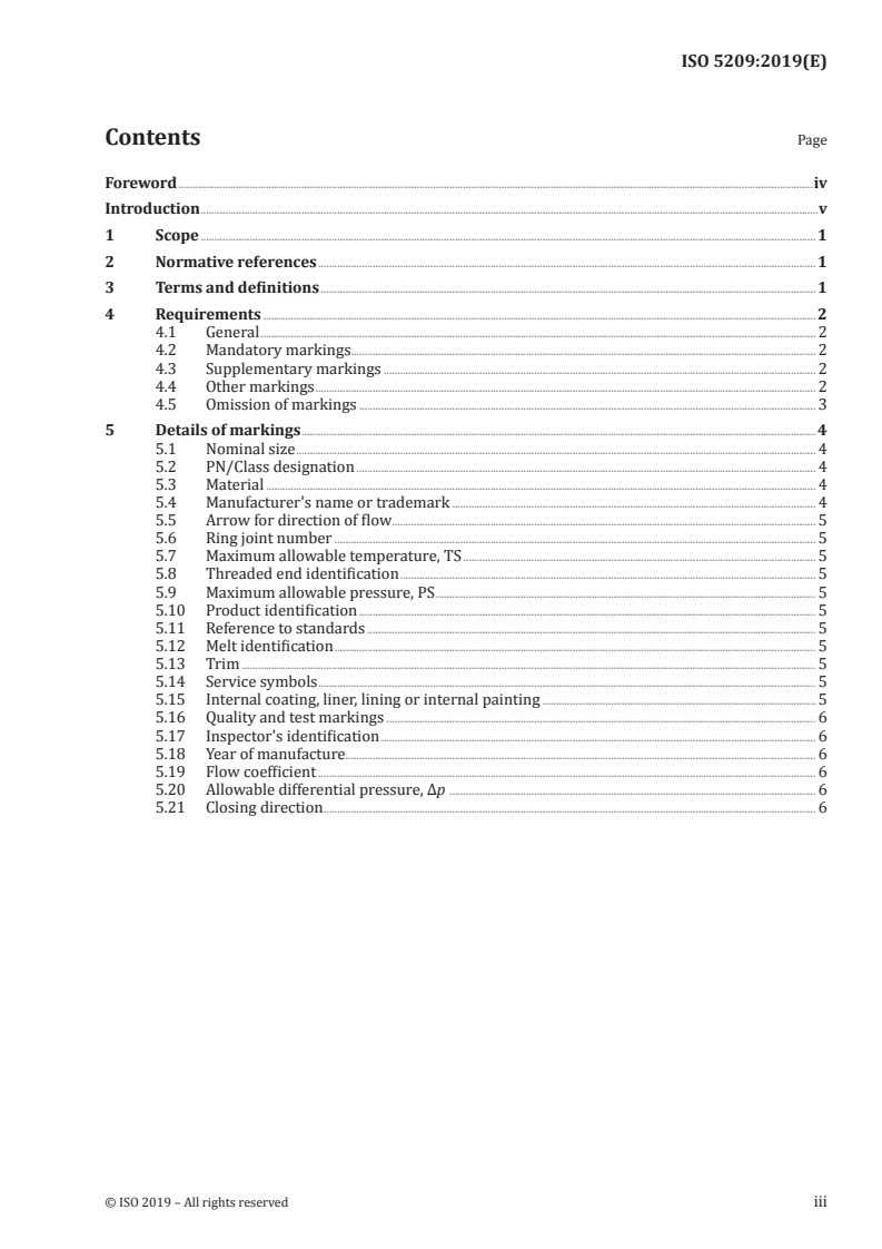 ISO 5209:2019 ISO 5209:2019 - General purpose industrial valves — Marking/5/2019 - Page 3 preview