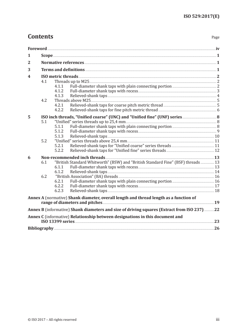 ISO 529:2017 ISO 529:2017 - Short machine taps and hand taps/6/2017 - Page 3 preview