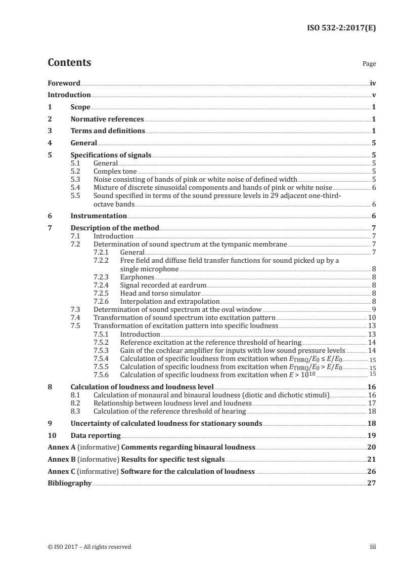 ISO 532-2:2017 ISO 532-2:2017 - Acoustics — Methods for calculating loudness — Part 2: Moore-Glasberg method/26/2017 - Page 3 preview
