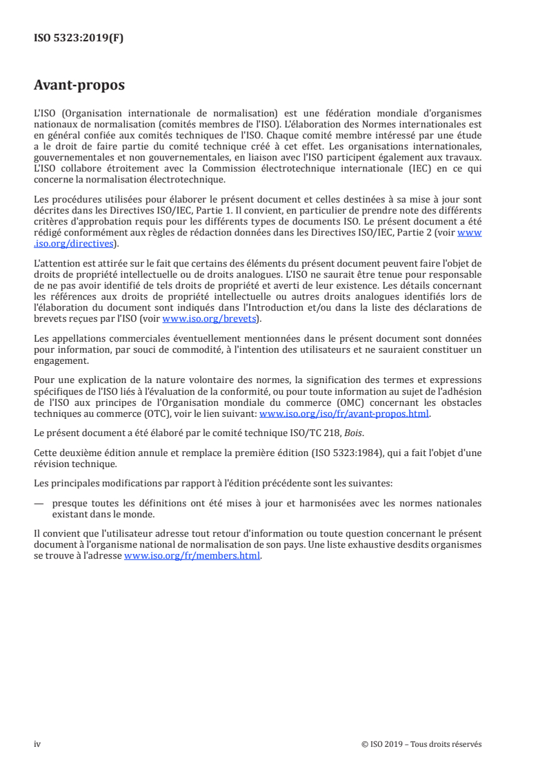 ISO 5323:2019 ISO 5323:2019 - Planchers en bois et parquets — Vocabulaire/22/2019 - Page 4 preview