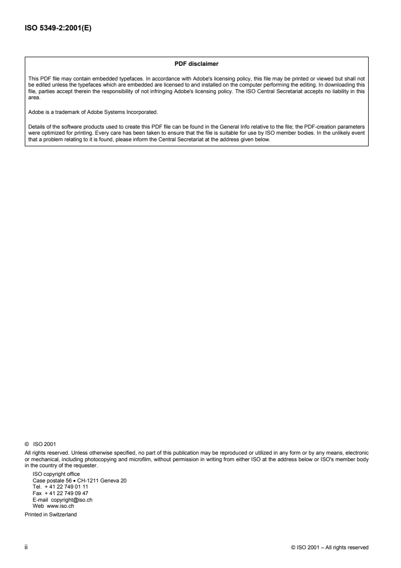 ISO 5349-2:2001 ISO 5349-2:2001 - Mechanical vibration — Measurement and evaluation of human exposure to hand-transmitted vibration — Part 2: Practical guidance for measurement at the workplace/23/2001 - Page 2 preview