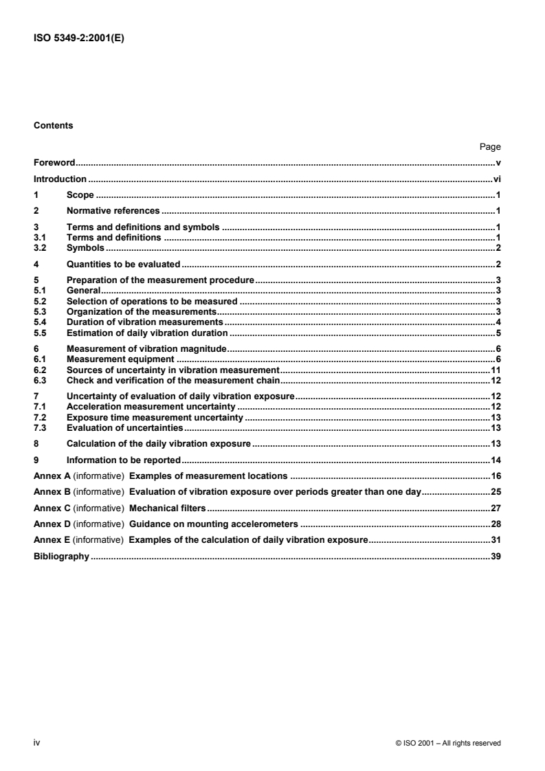 ISO 5349-2:2001 ISO 5349-2:2001 - Mechanical vibration — Measurement and evaluation of human exposure to hand-transmitted vibration — Part 2: Practical guidance for measurement at the workplace/23/2001 - Page 4 preview