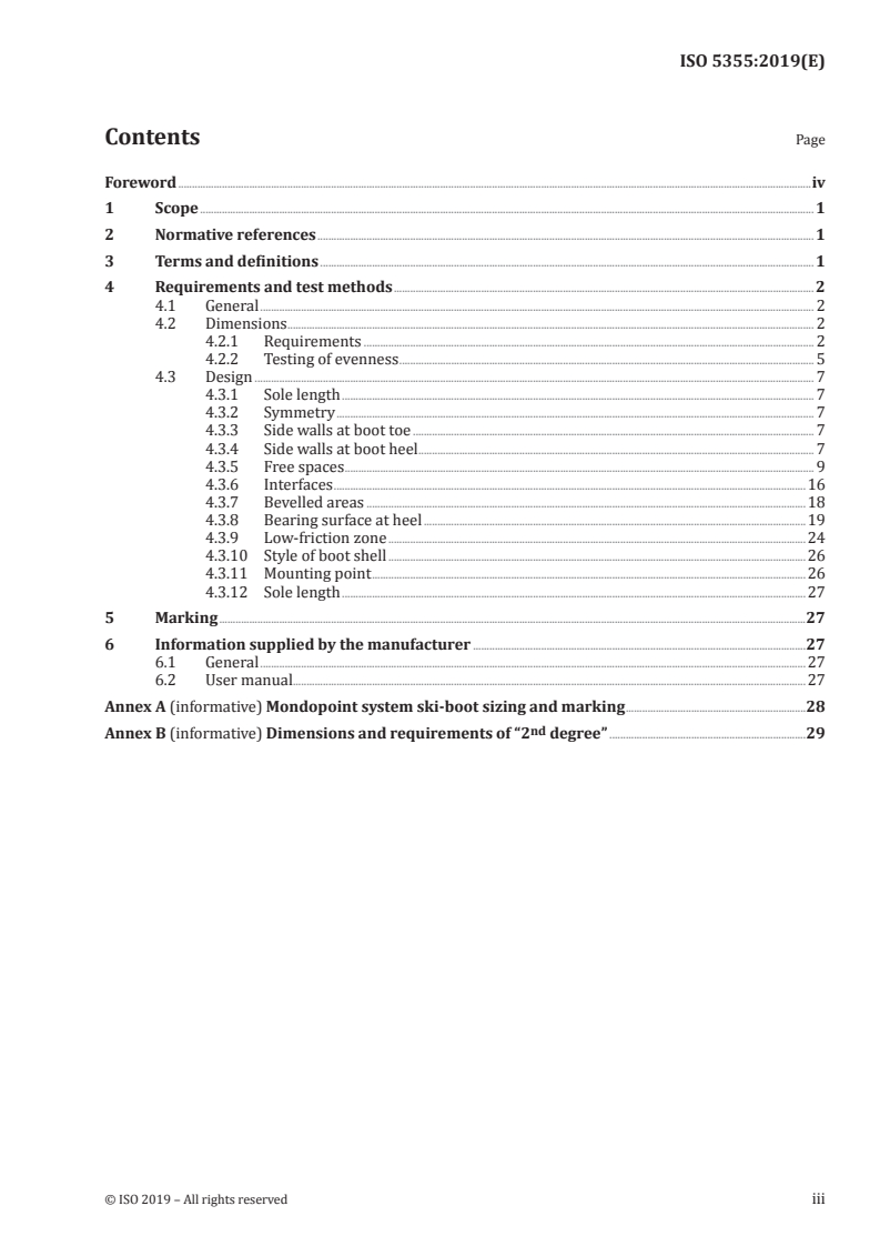 ISO 5355:2019 ISO 5355:2019 - Alpine ski-boots — Requirements and test methods/25/2019 - Page 3 preview
