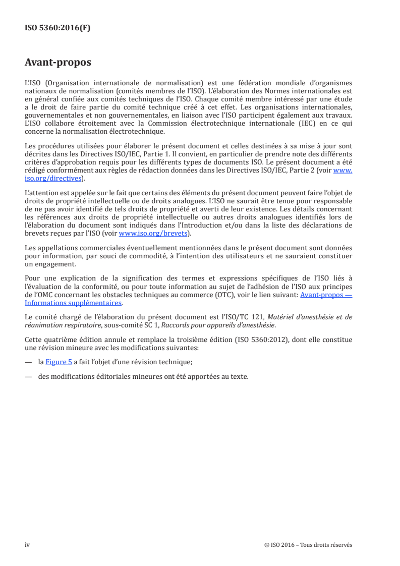 ISO 5360:2016 ISO 5360:2016 - Évaporateurs d'anesthésie — Systèmes de remplissage spécifiques à l'agent/12/2016 - Page 4 preview