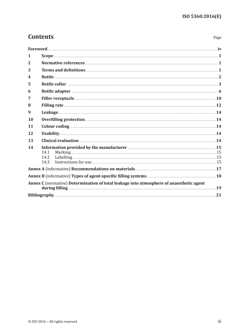 ISO 5360:2016 ISO 5360:2016 - Anaesthetic vaporizers — Agent-specific filling systems/12/2016 - Page 3 preview