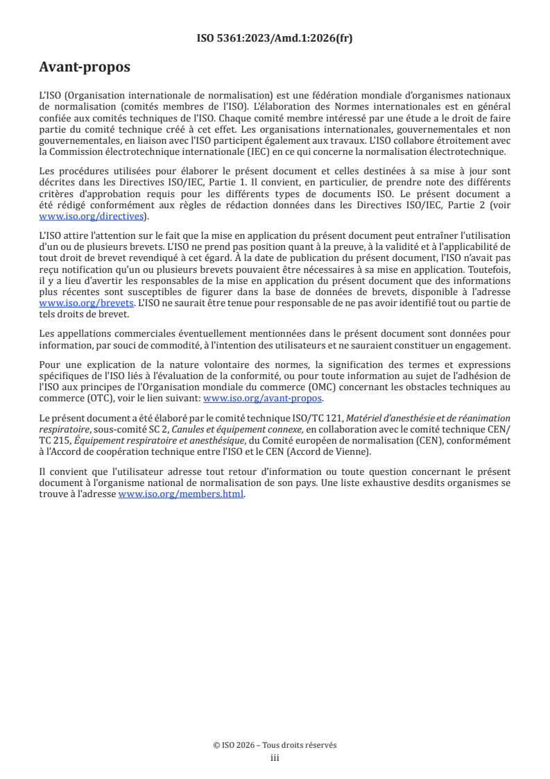 ISO 5361:2023/Amd 1:2026 ISO 5361:2023/Amd 1:2026 - Matériel d'anesthésie et de réanimation respiratoire — Sondes trachéales et raccords — Amendement 1: Rétablissement des dimensions S1 de la troisième édition - Page 3 preview