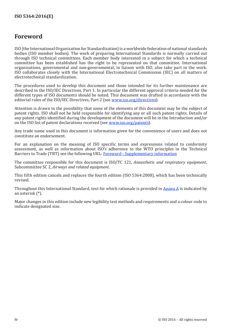 ISO 5364:2016 ISO 5364:2016 - Anaesthetic and respiratory equipment — Oropharyngeal airways/26/2016 - Page 4 preview