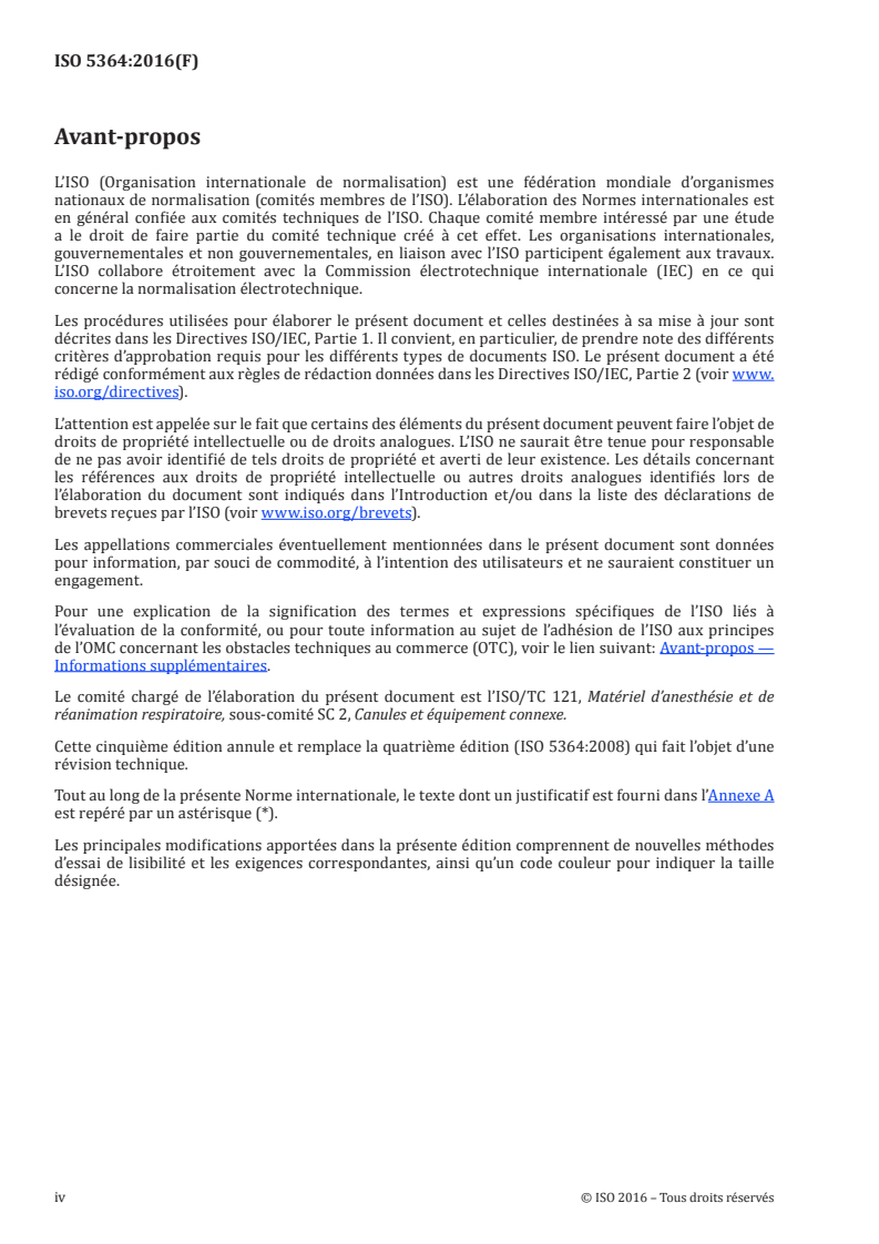 ISO 5364:2016 ISO 5364:2016 - Matériel d'anesthésie et de réanimation respiratoire — Canules oropharyngées/26/2016 - Page 4 preview