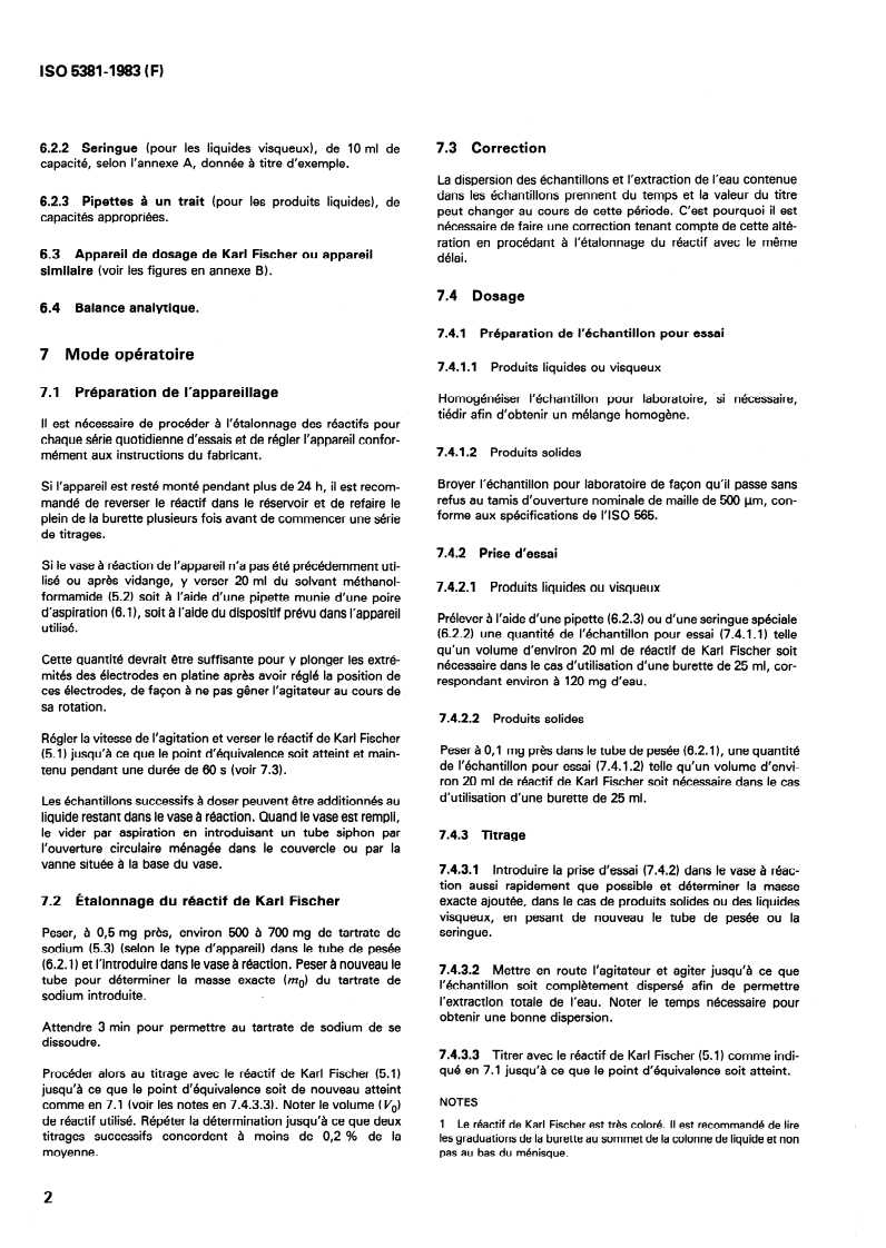 ISO 5381:1983 ISO 5381:1983 - Produits d'hydrolyse de l'amidon ou de la fécule — Dosage de l'eau — Méthode Karl Fischer modifiée/1/1983 - Page 4 preview