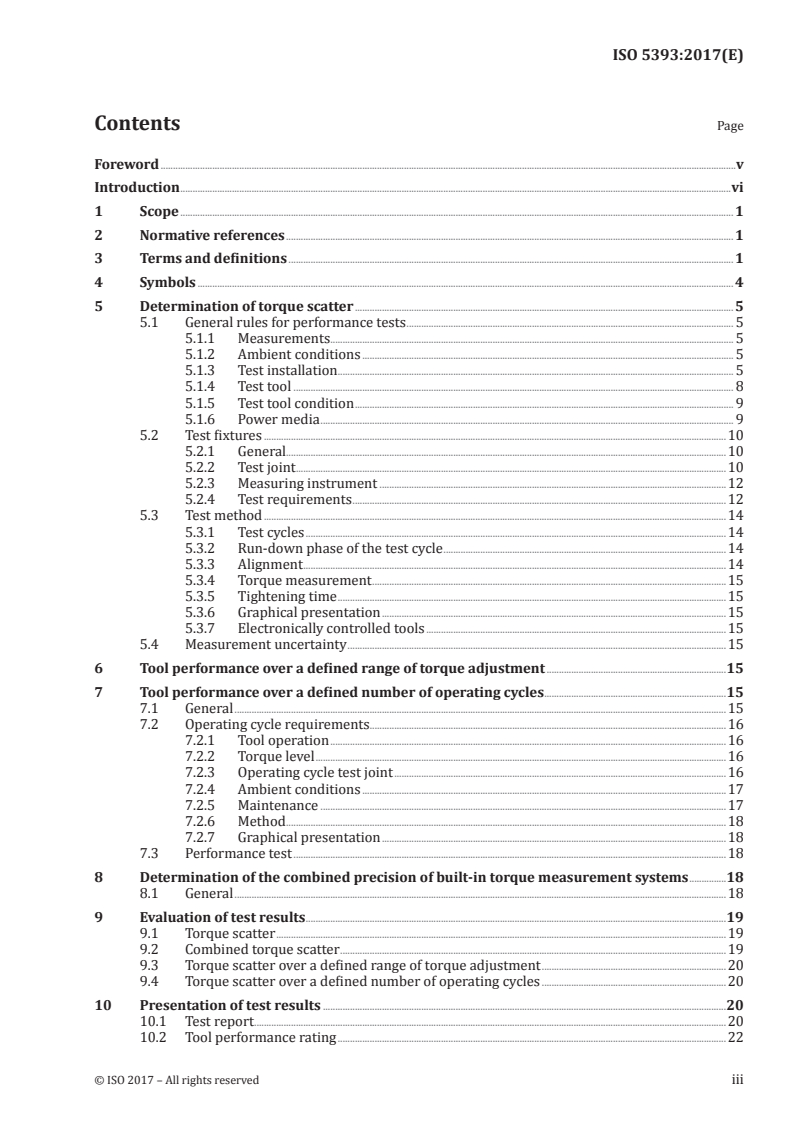 ISO 5393:2017 ISO 5393:2017 - Rotary tools for threaded fasteners — Performance test method/6/2017 - Page 3 preview