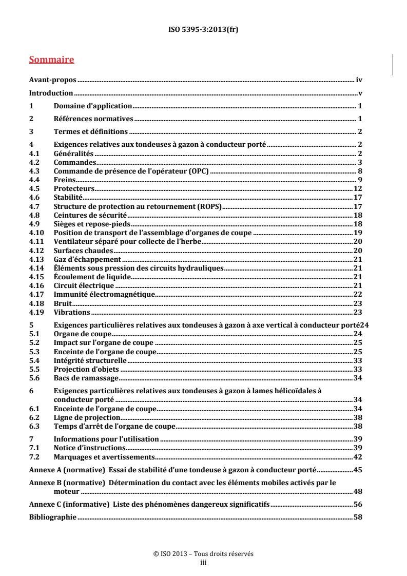 ISO 5395-3:2013 REDLINE ISO 5395-3:2013 - Matériel de jardinage — Exigences de sécurité pour les tondeuses à gazon à moteur à combustion interne — Partie 3: Tondeuses à gazon à conducteur assis - Page 3 preview