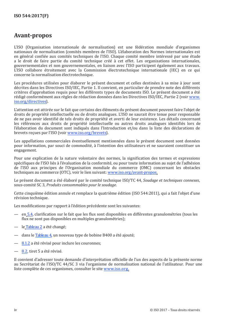 ISO 544:2017 ISO 544:2017 - Produits consommables pour le soudage — Conditions techniques de livraison des produits d'apport et des flux — Type de produits, dimensions, tolérances et marquage/17/2017 - Page 4 preview