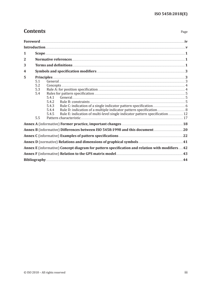 ISO 5458:2018 ISO 5458:2018 - Geometrical product specifications (GPS) — Geometrical tolerancing — Pattern and combined geometrical specification/24/2018 - Page 3 preview