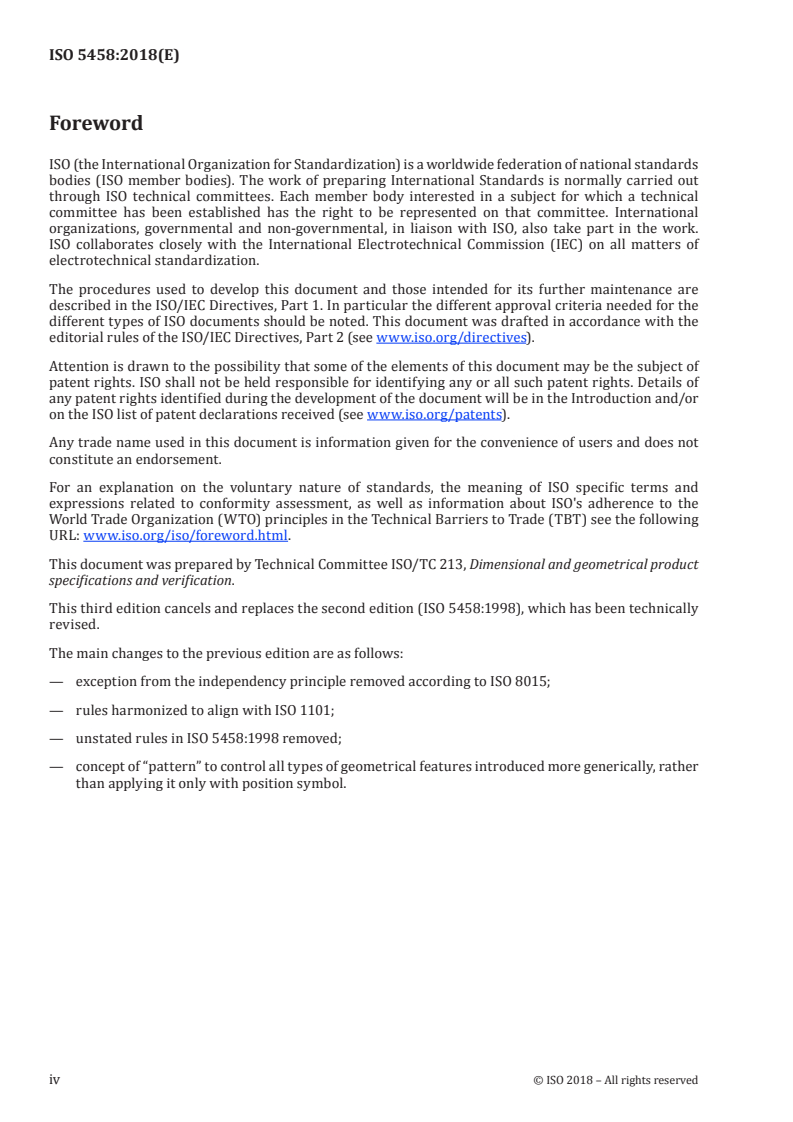 ISO 5458:2018 ISO 5458:2018 - Geometrical product specifications (GPS) — Geometrical tolerancing — Pattern and combined geometrical specification/24/2018 - Page 4 preview