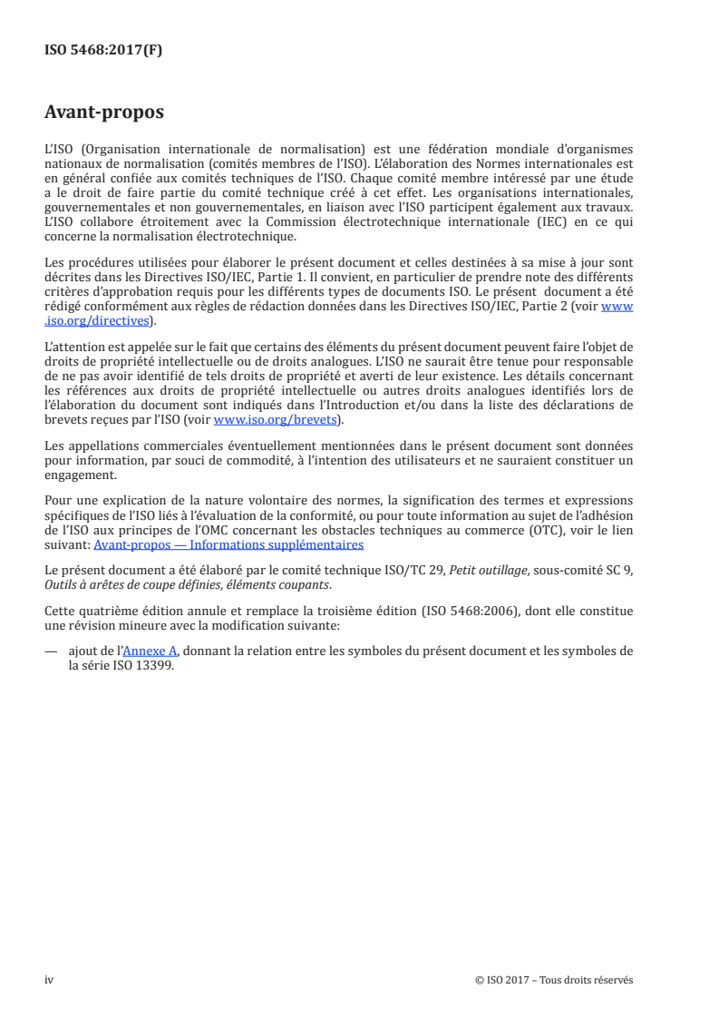 ISO 5468:2017 ISO 5468:2017 - Forets pour bâtiment, à rotation et percussion, à plaquettes en métal-dur (carbures métalliques) — Dimensions/24/2017 - Page 4 preview