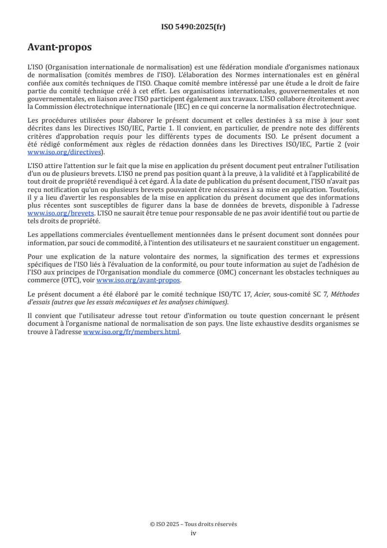 ISO 5490:2025 ISO 5490:2025 - Acier — Cotation et classification des inclusions non métalliques à l'aide du microscope électronique à balayage - Page 4 preview