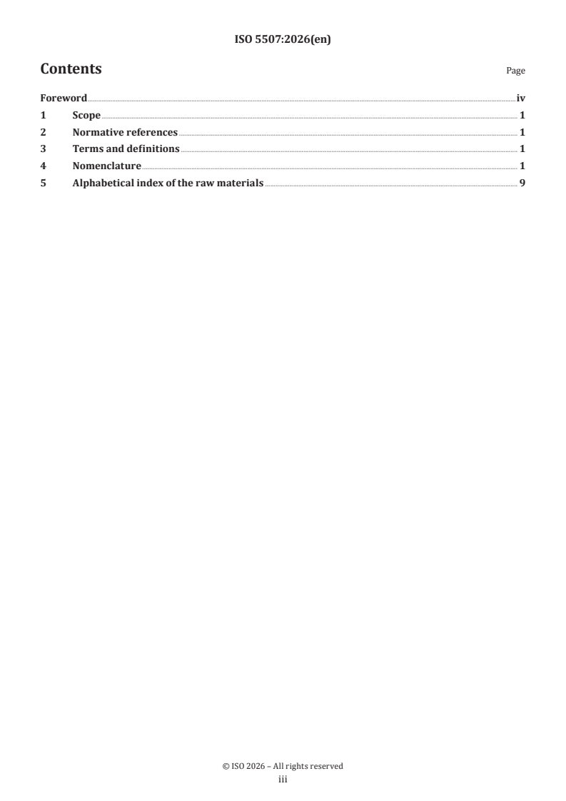 ISO 5507:2026 ISO 5507:2026 - Oilseeds, vegetable oils and fats — Nomenclature - Page 3 preview
