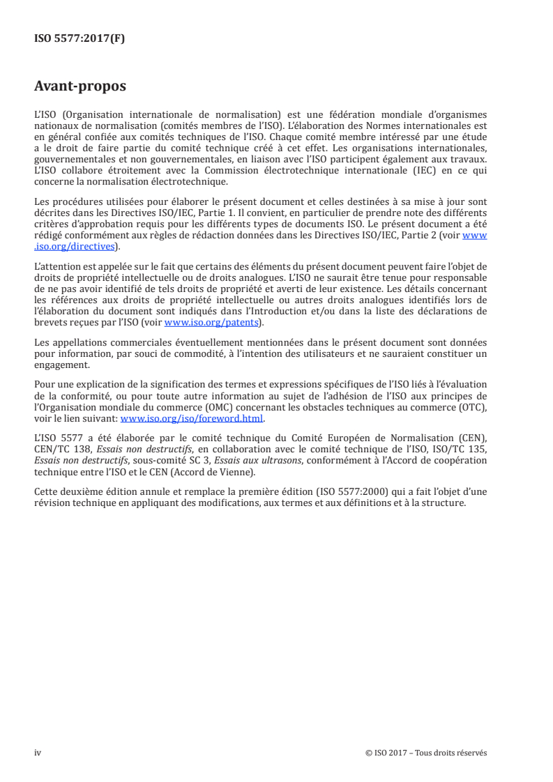 ISO 5577:2017 ISO 5577:2017 - Essais non destructifs — Contrôle par ultrasons — Vocabulaire/27/2017 - Page 4 preview